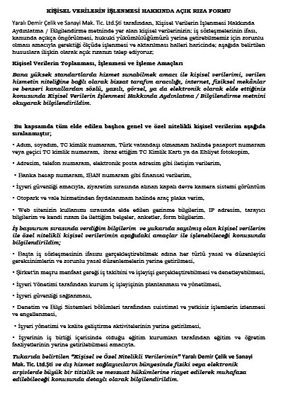 Kişisel Verilerin Korunması Ve İşlenmesi Genel Aydınlatma Metni